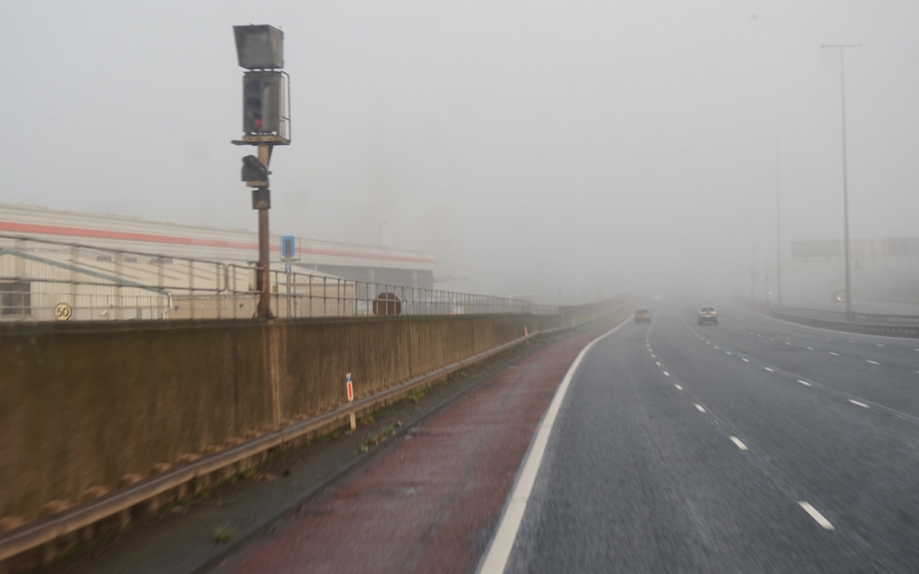 Traffic travelling on the M2 motorway near Belfast