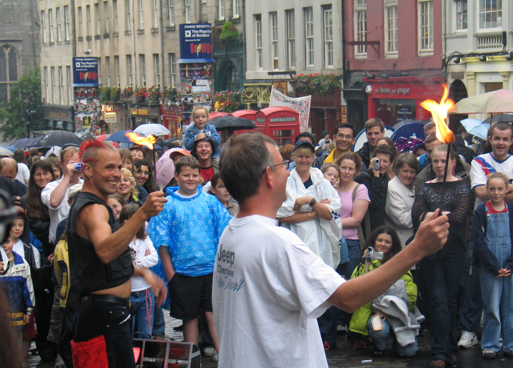 A street performance during the Edinburgh Festival Fringe