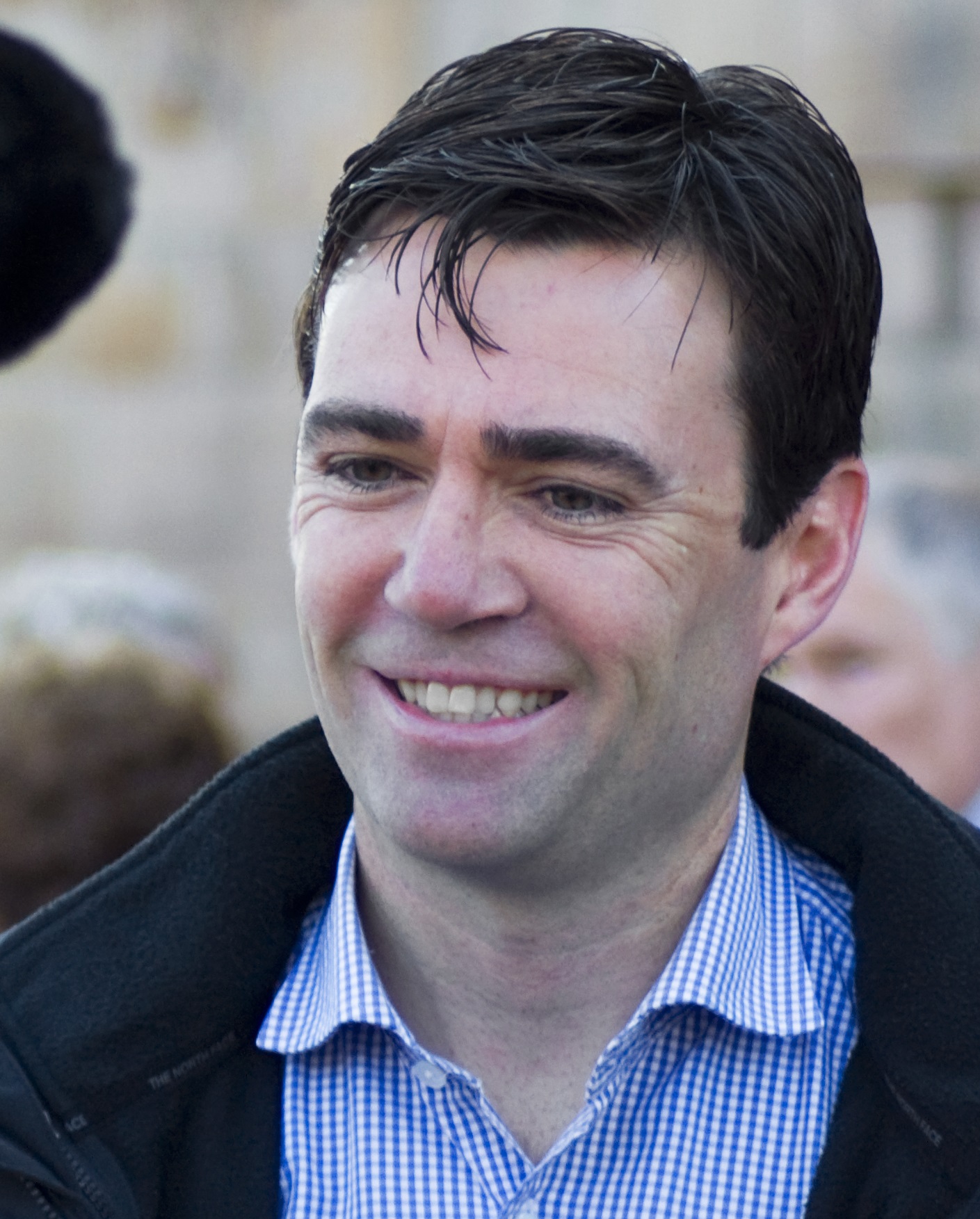 crop of Andy Burnham in 2011 from photograph with TV camera