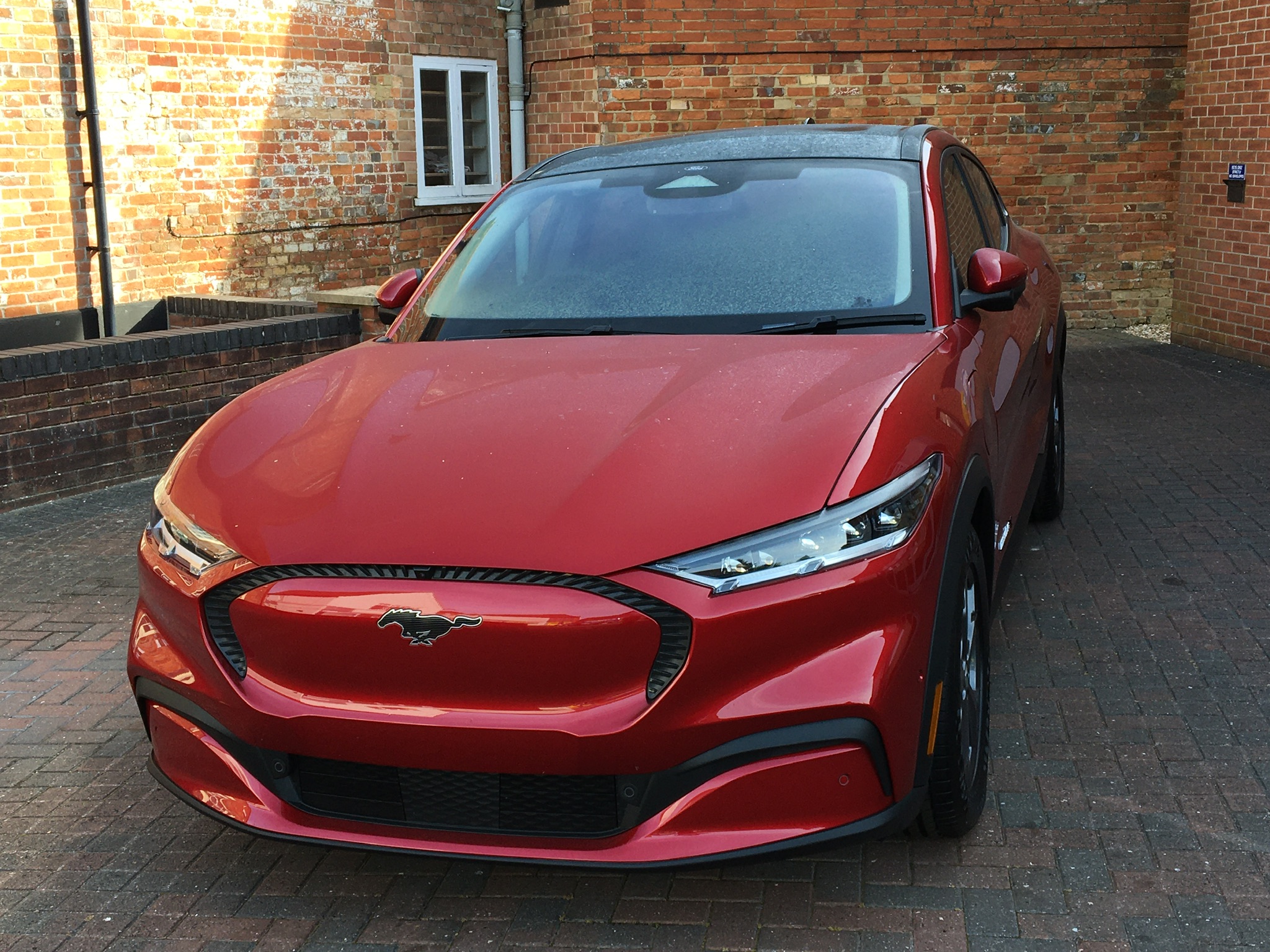 A right-hand-drive electric vehicle in England