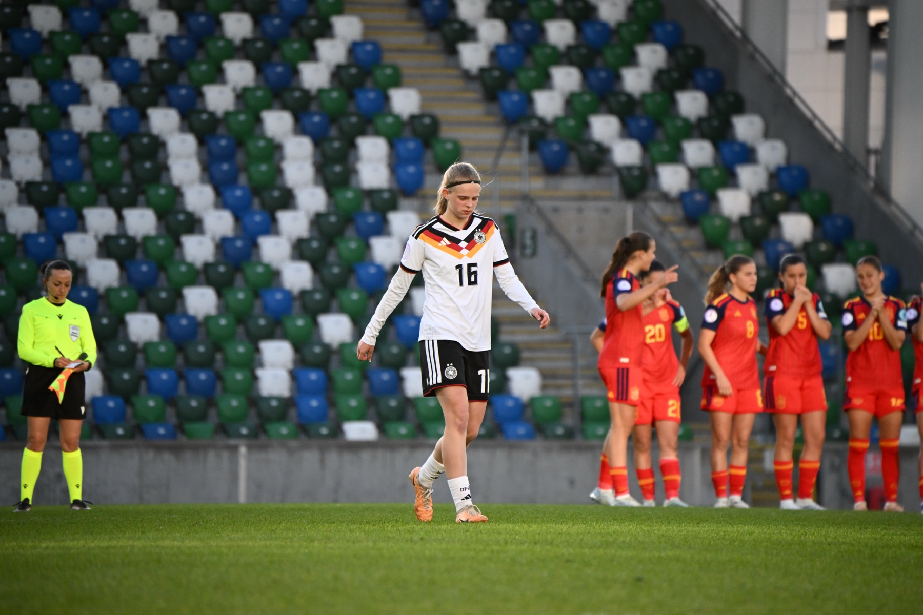 Match action during Germany vs Spain