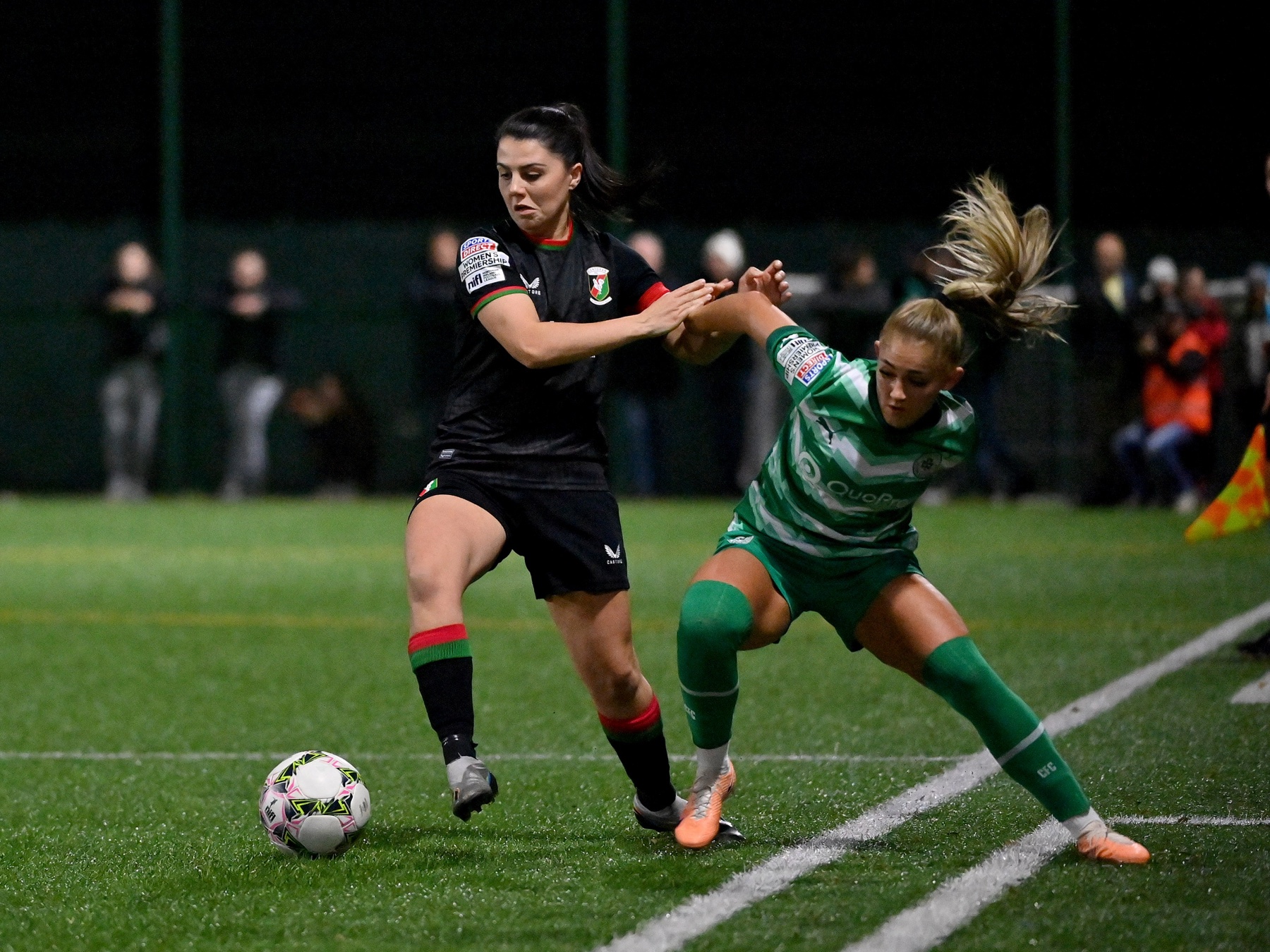 Danielle Maxwell in action for Cliftonville Ladies against Glentoran Women in October 2023.