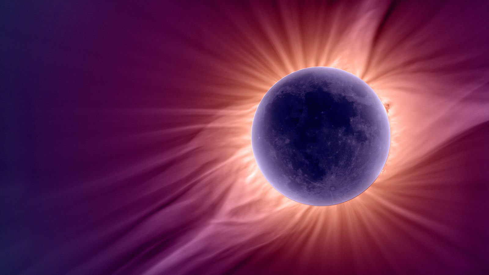 An image depicting a solar eclipse created by NASA.