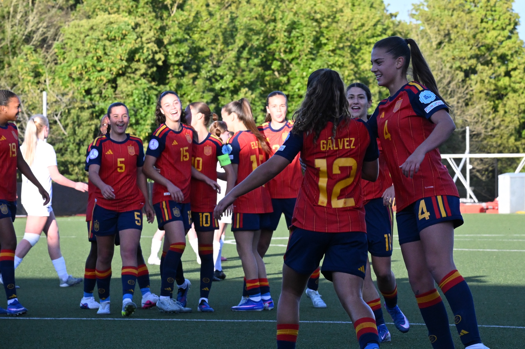 Match action during Spain vs Finland