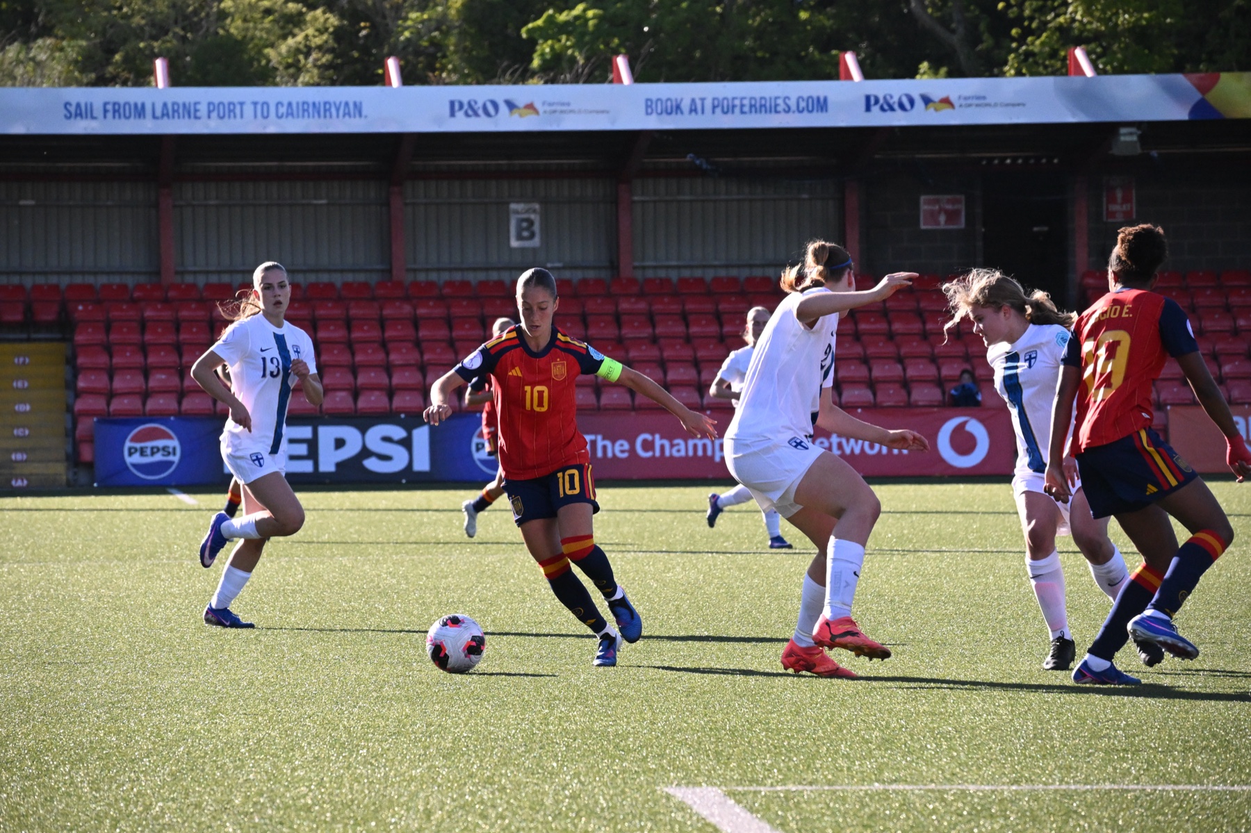 Match action during Spain vs Finland