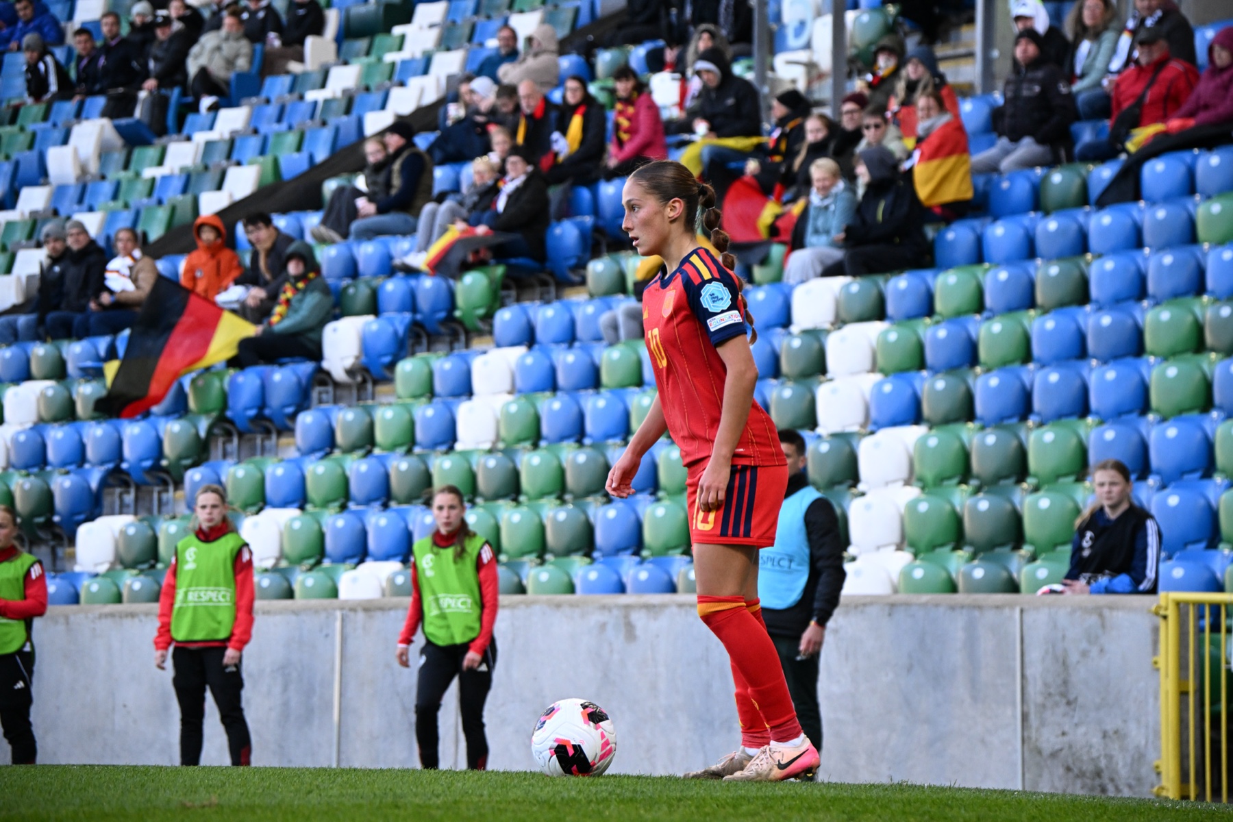Match action during Germany vs Spain