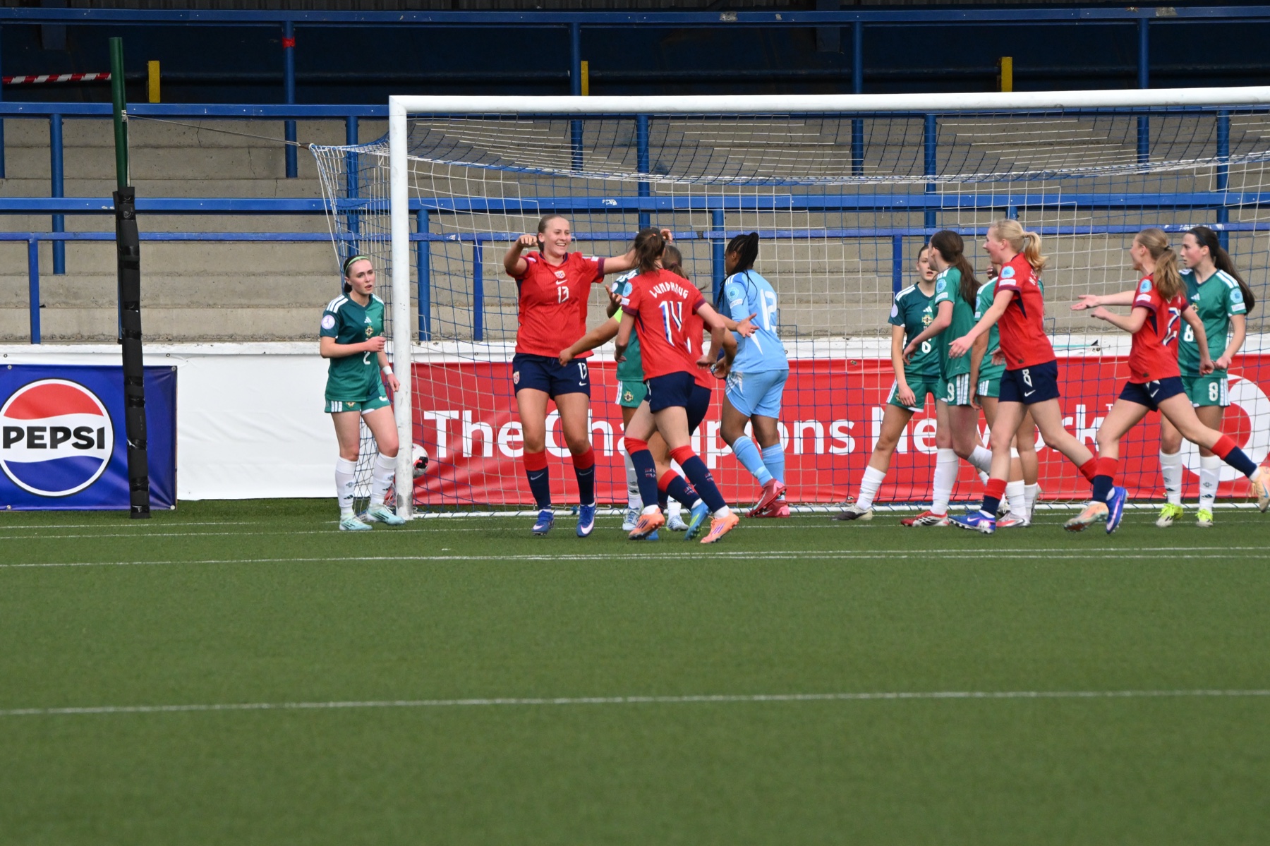 Match action during Northern Ireland vs Norway