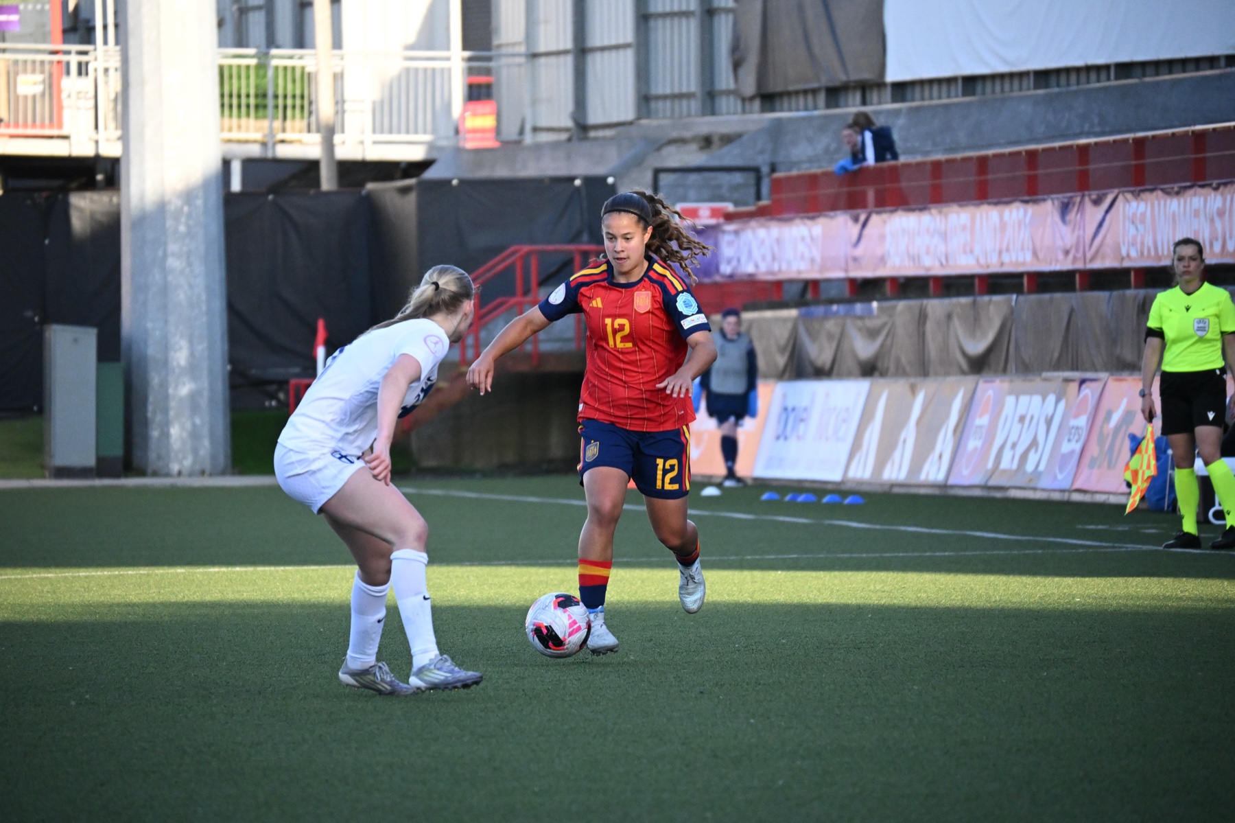 Match action during Spain vs Finland