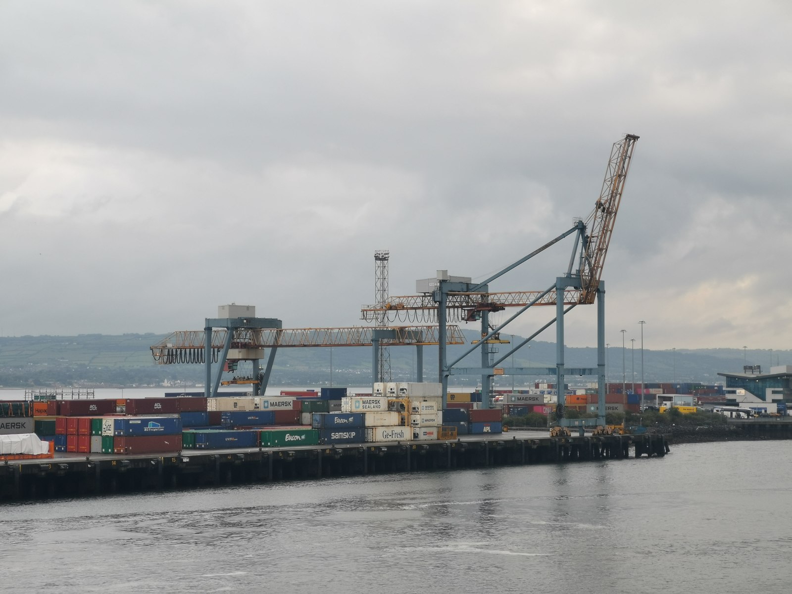 Cranes and shipping containers at Victoria Terminal 3 (Belfast Container Terminal)