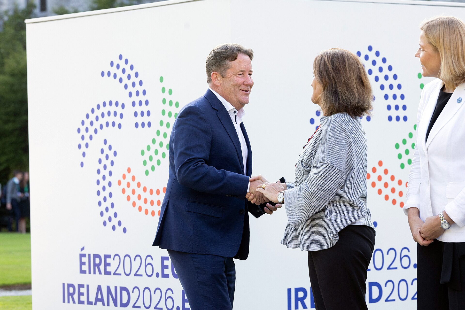 Darragh O'Brien, Irish Minister for Climate, Energy and the Environment and Minister for Transport, Teresa Ribera, Executive Vice-President of the European Commission for a Clean, Just and Competitive Transition, and Henna Virkkunen, Executive Vice-President of the European Commission for Tech Sover