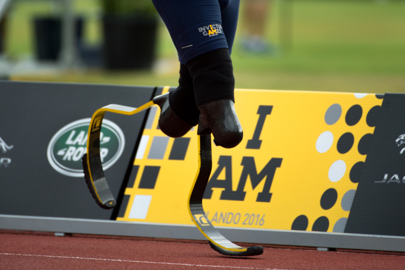 An athlete using running blades at the 2016 Invictus Games in Orlando, Florida.