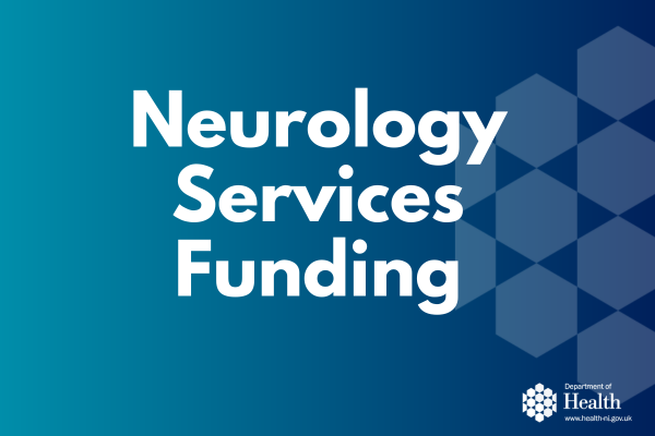Neurology Services Funding text on decorative background