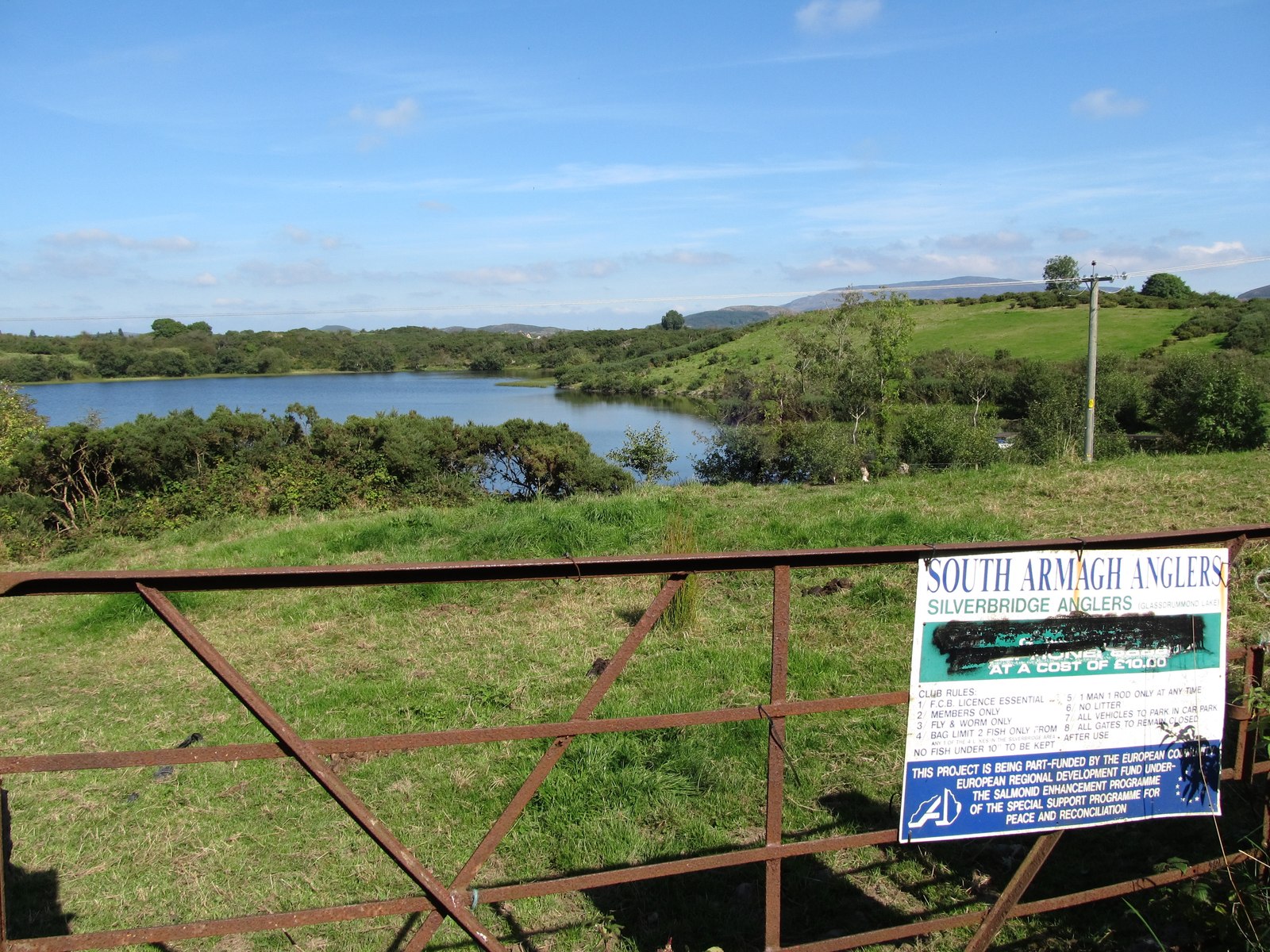 South Armagh Anglers' sign at Glasdrumman Lough