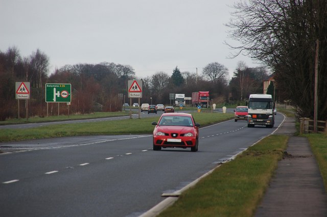 The Antrim-Ballymena road The road between Antrim and Ballymena forms part of the Belfast-Coleraine road. After many years of neglect it was dualled, piecemeal, between 1989 and 2001. It is an all-purpose road with right and U turns allowed. This is the view towards Ballymena.