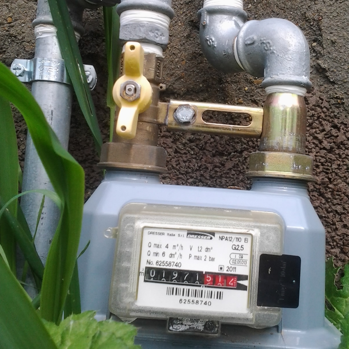Gas meter for domestic use