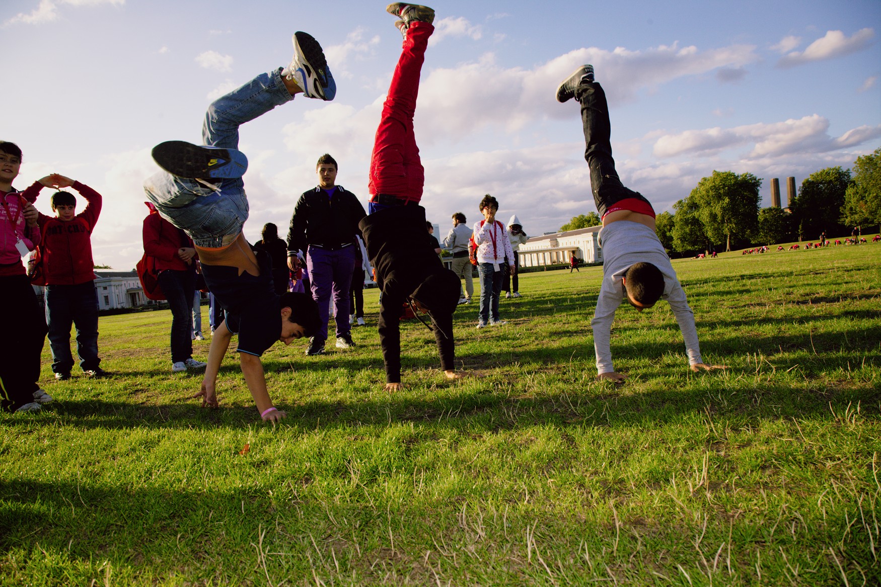 Children playing in a public park